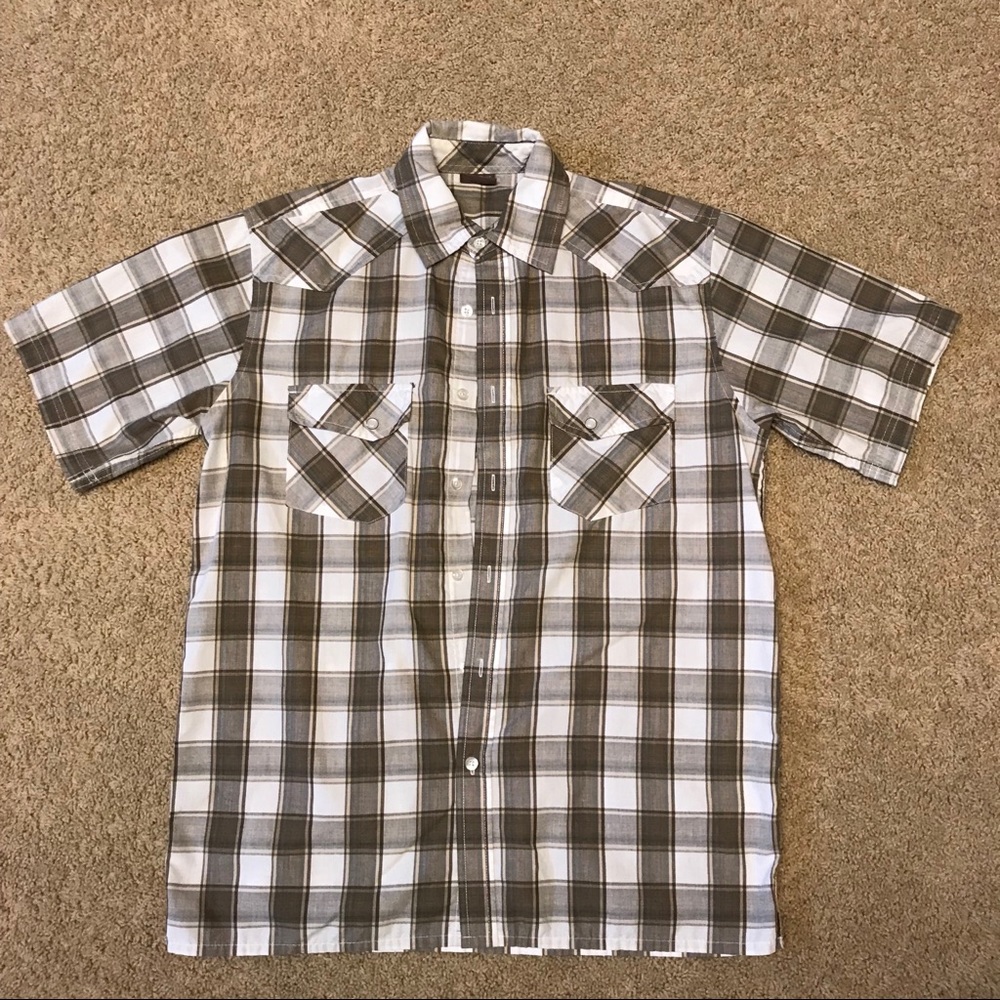 Great Northwest Short Sleeved Plaid Shirt Size Medium